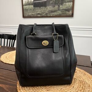 Coach Penelope Vintage black leather tote 9714 bag